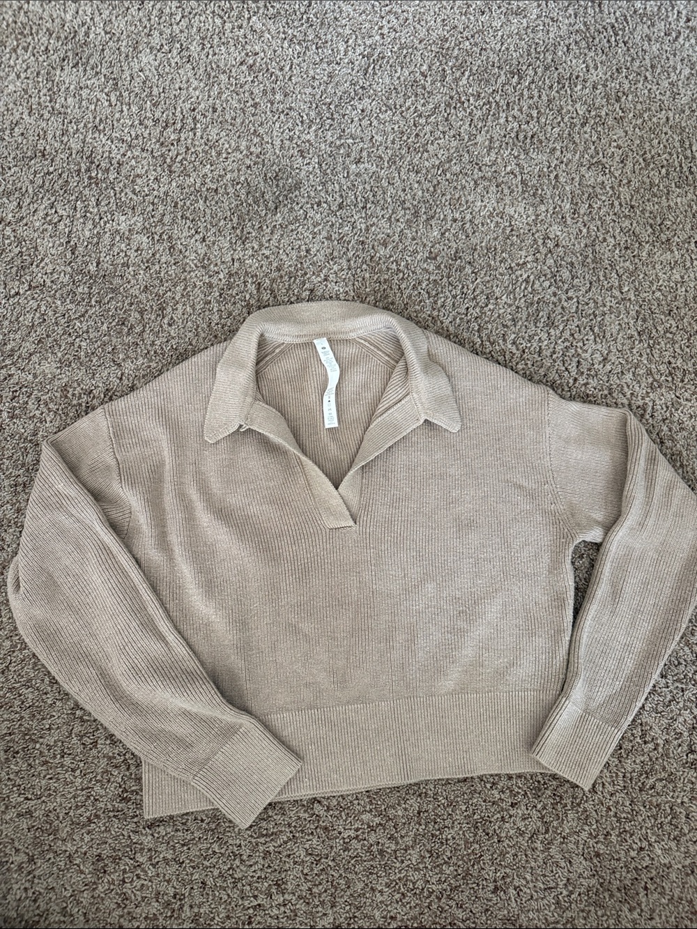 lululemon athletica Beige Collared Sweater